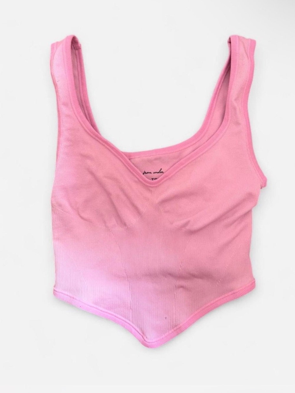 Urban Outfitters Pink Ribbed V-Neck Crop Top